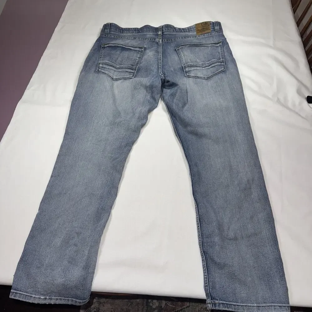 Nat Nast Jeans Mens 36x32 Blue Maverick Straight Dark Wash Faded Luxury Denim